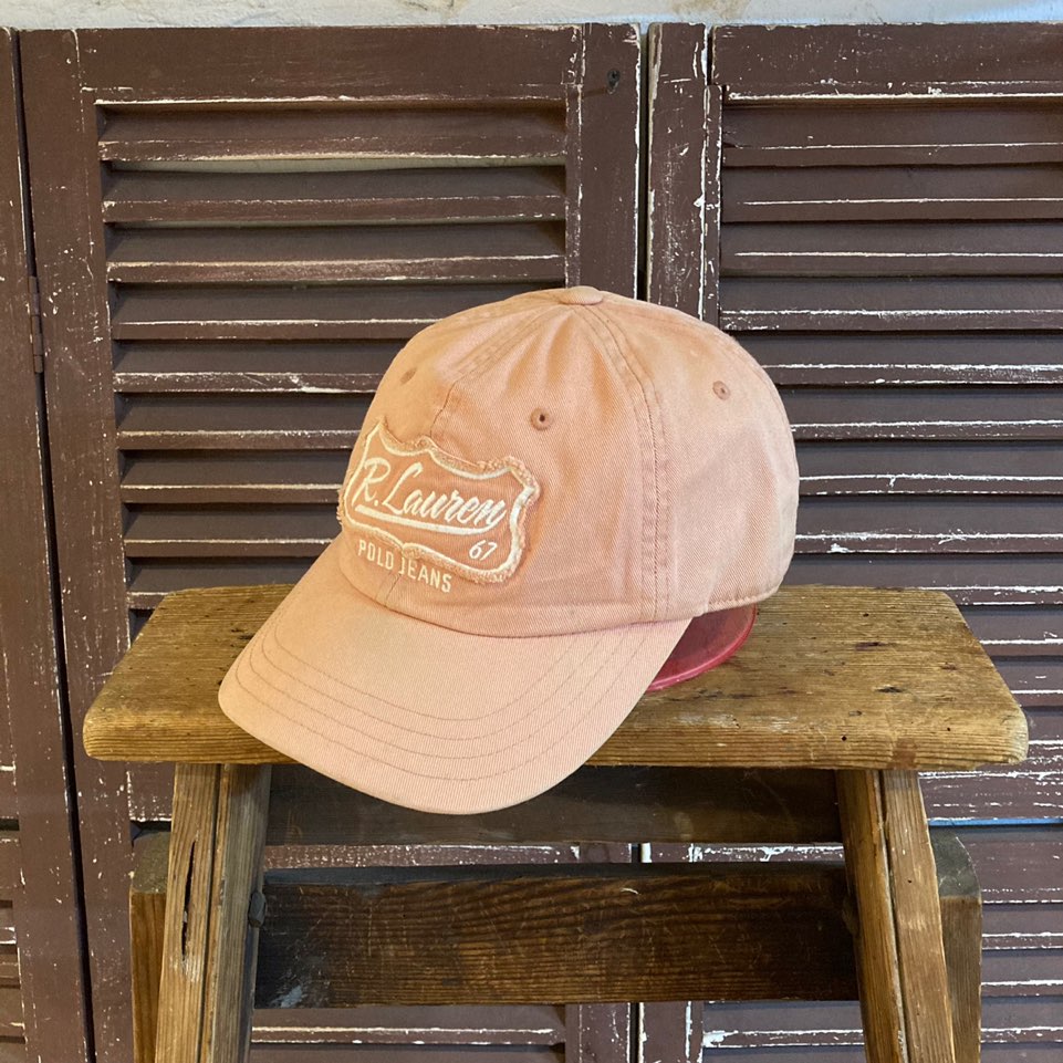 Polo jeans company light coral spellout cap