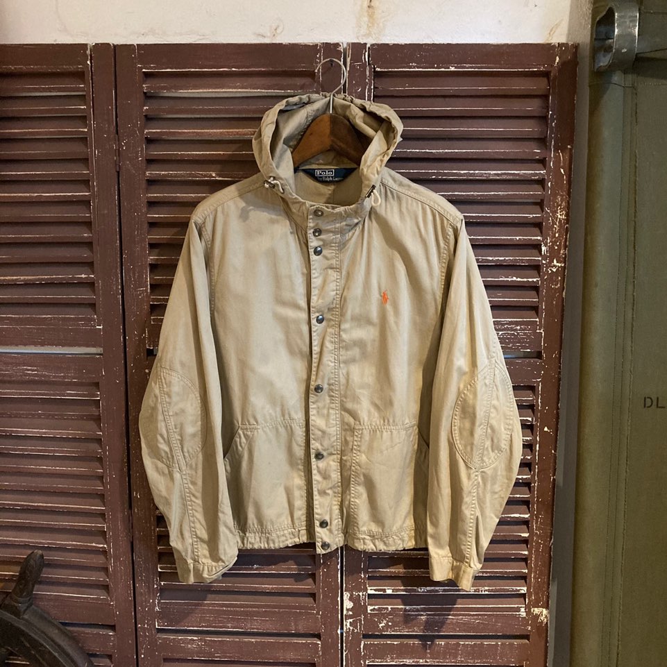 Polo ralph lauren beige cotton windbreaker jacket M