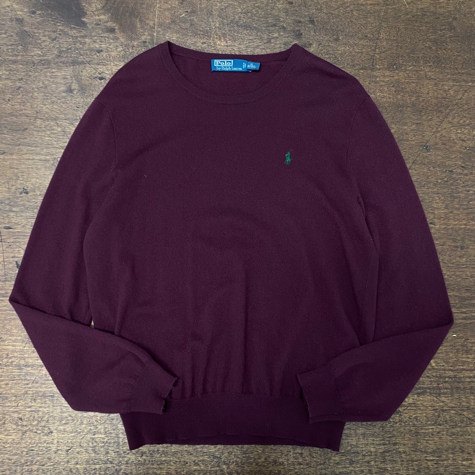 Polo ralph lauren wine color merino wool sweater XL