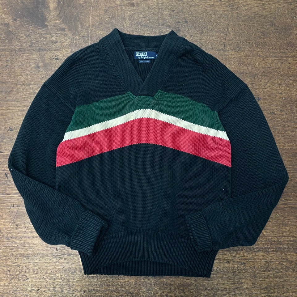 Polo ralph lauren 90's black v-neck sweater 90