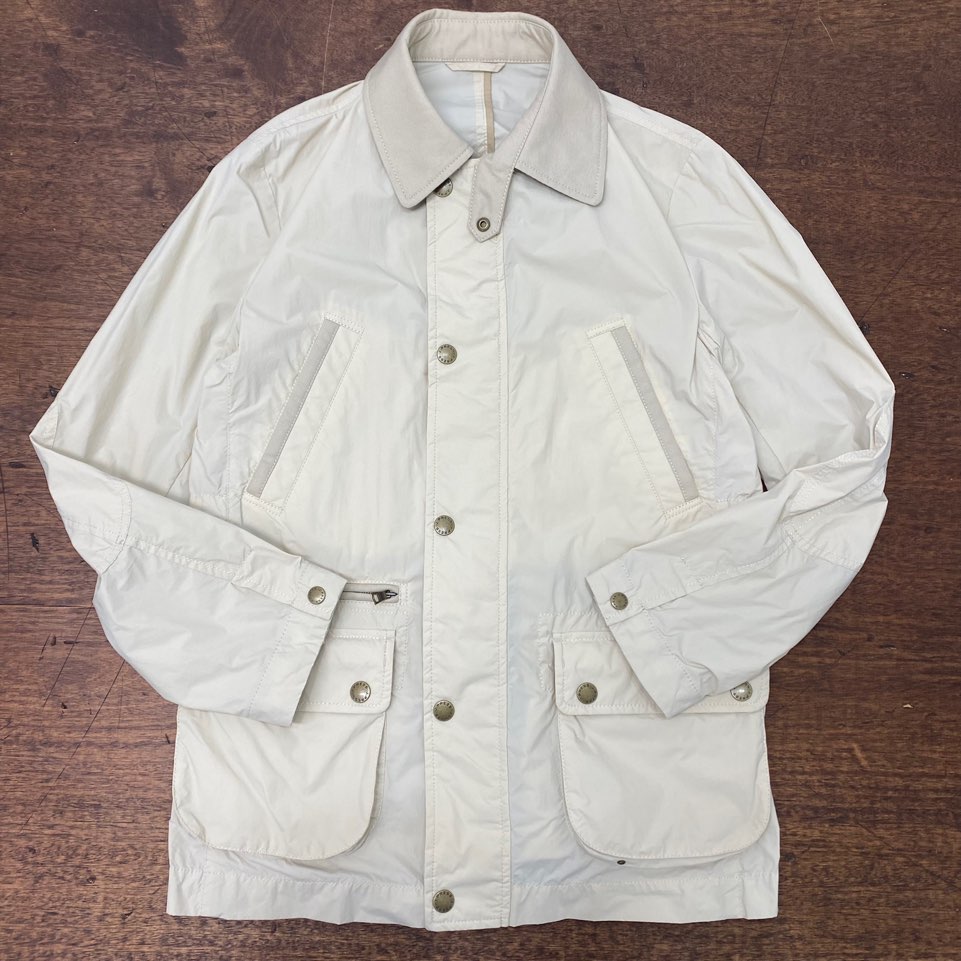 Jpress ivory color nylon safari jacket M