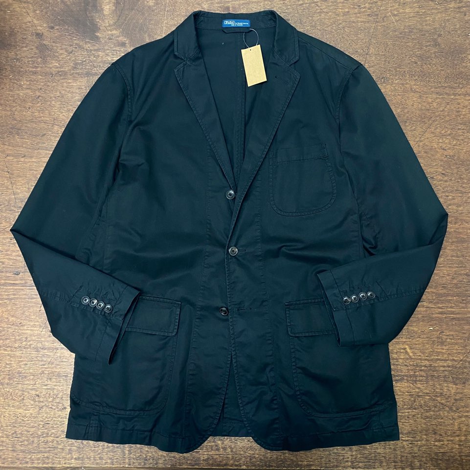 Polo ralph lauren black cotton sport coat 48R