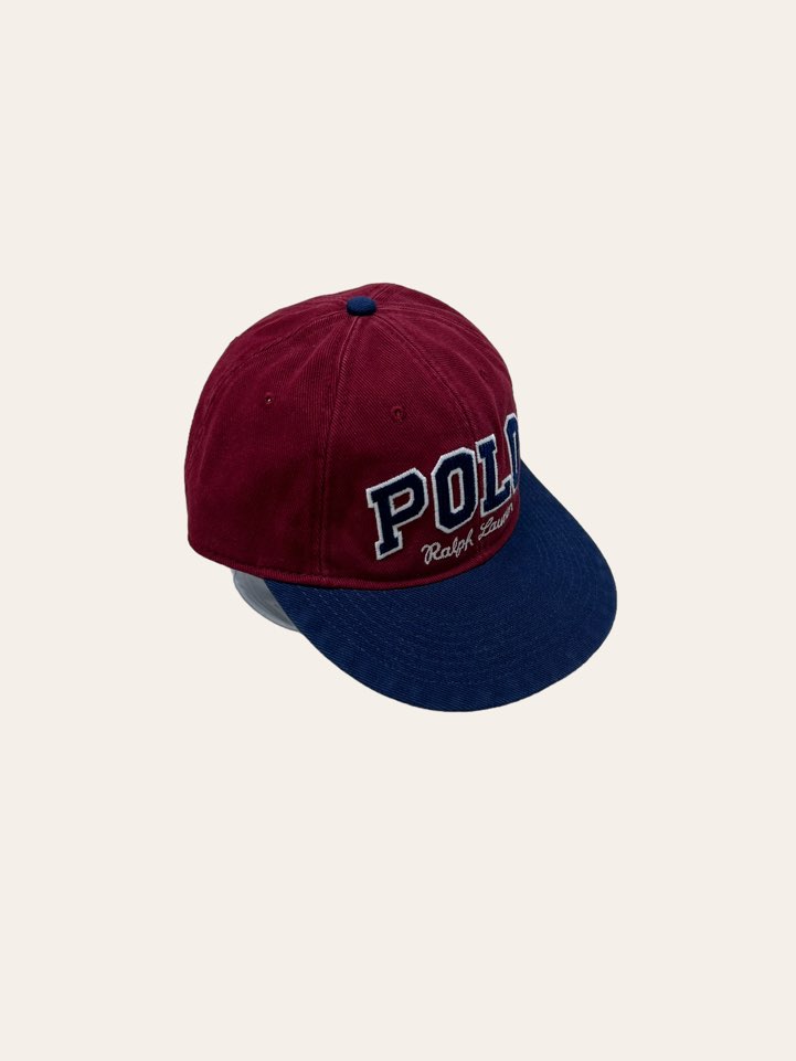 Polo ralph lauren burgundy spell out baseball twill cap