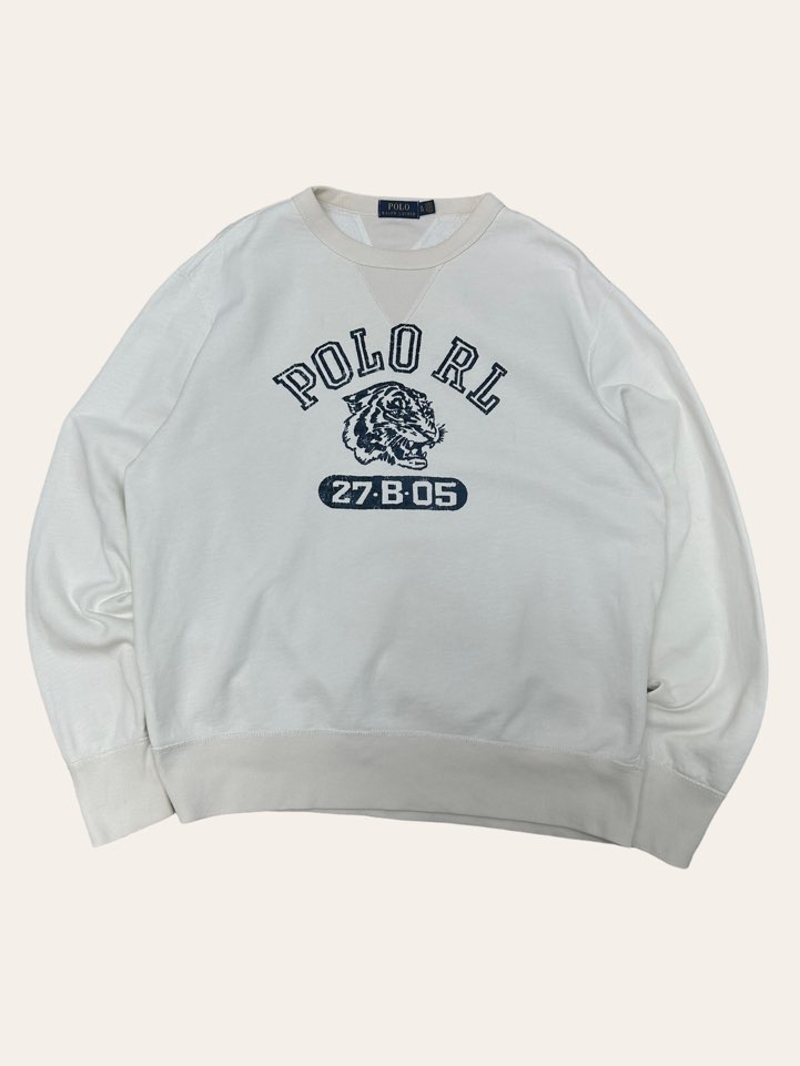Polo ralph lauren white tiger printing sweatshirt XL