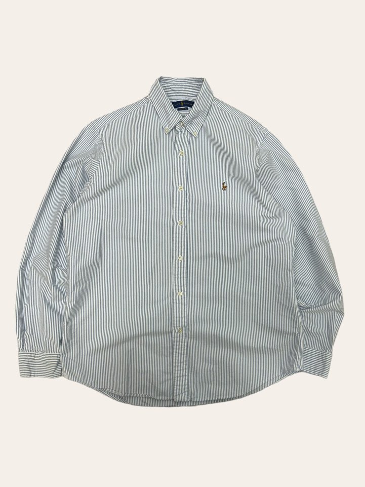 Polo ralph lauren blue stripe oxford shirt L